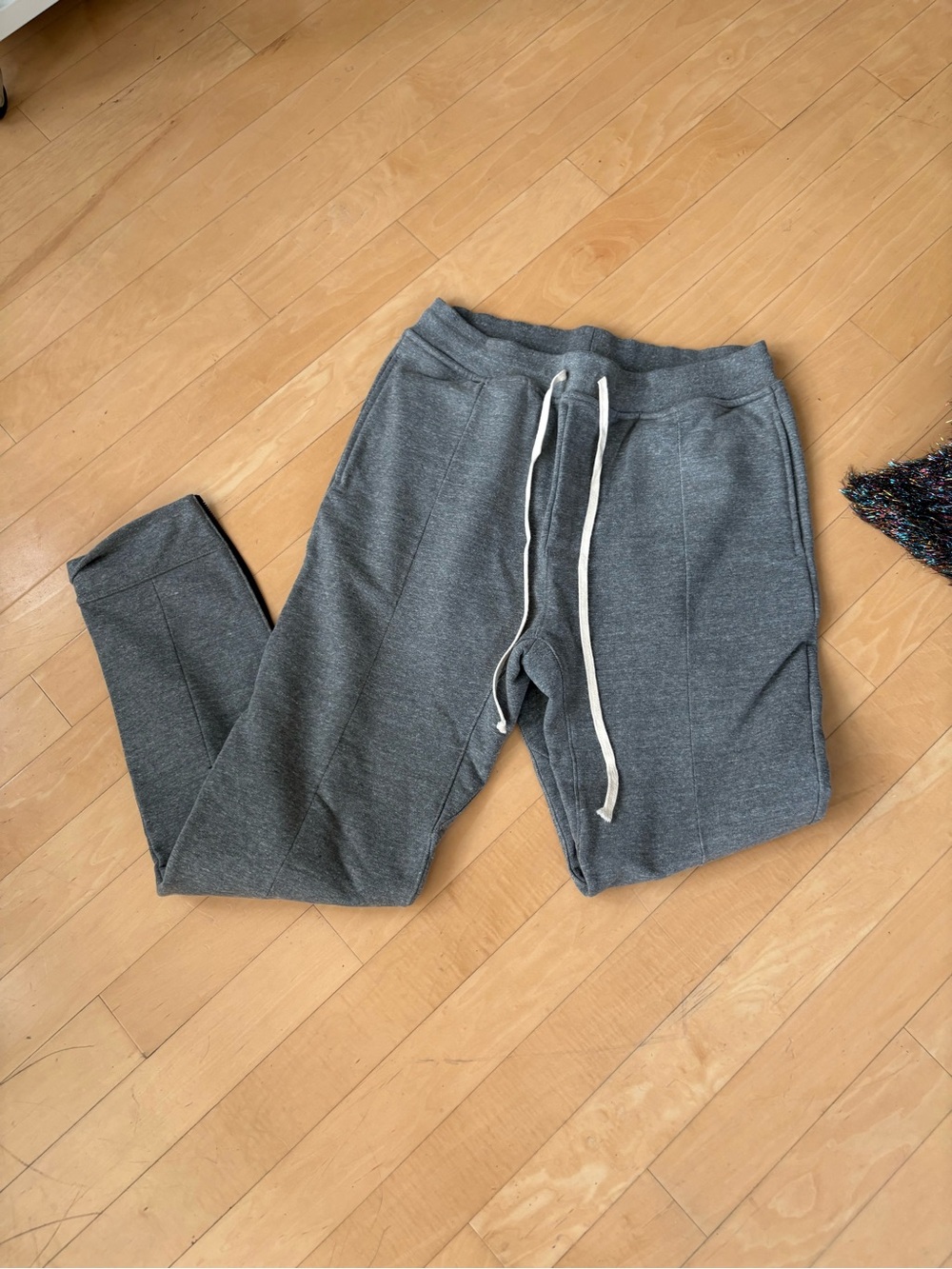 Fear of God Gray Drawstring Jogger Sweatpants with Ankle Zippers - Picture 2 of 6